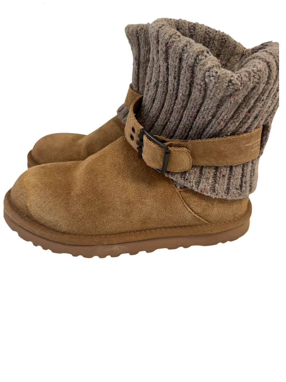 UGG Cambridge boots, Chestnut suede, knit cuff Size 7